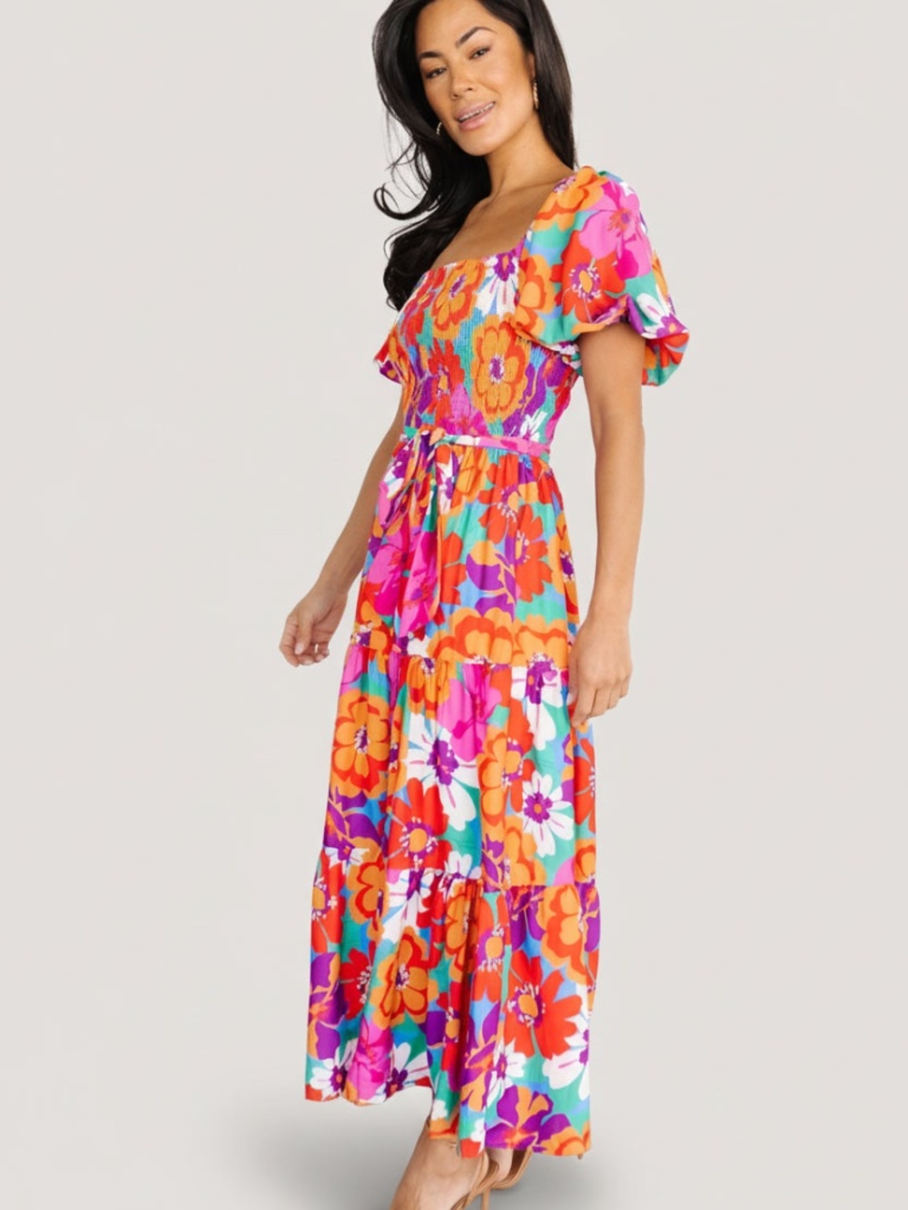 Baltic Born Mazatlan Maxi Dress | Multi Floral Size MM - Picture 5 of 5